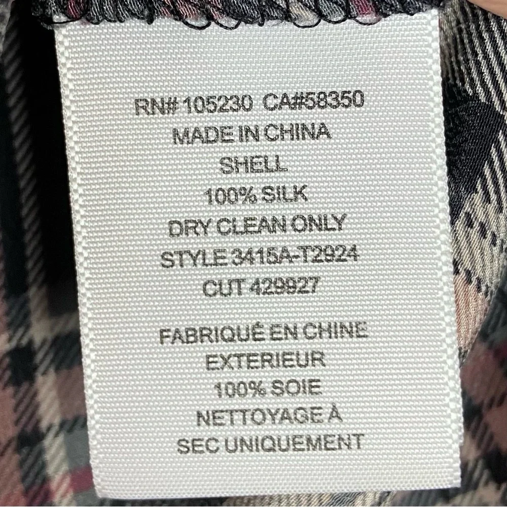 Joie Multicolor Plaid V-Neck Blouse
